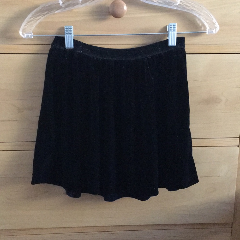 Girl’s Black Velvet Skirt with Sparkles